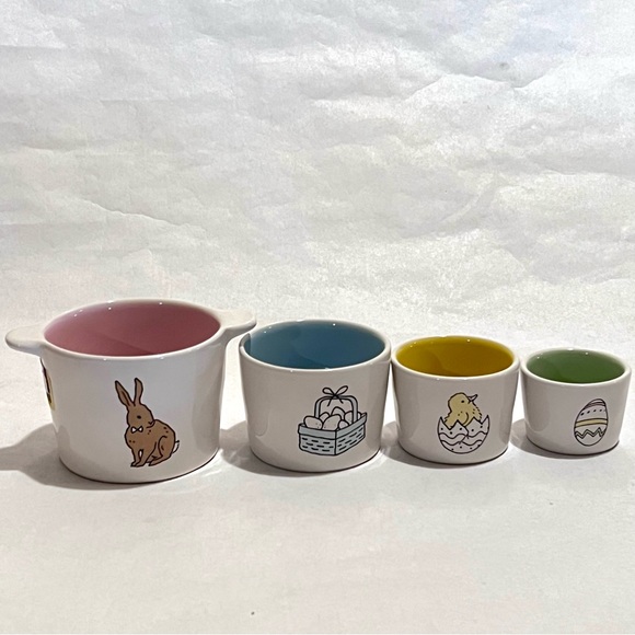 Rae Dunn Easter Set of 4 Ceramic Measuring Cups - Picture 8 of 17
